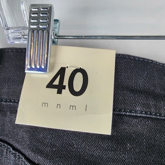 mnml Jeans Mens 40 Vintage Black New Order Corporate Rock Still Sucks Denim NWT - Picture 15 of 16